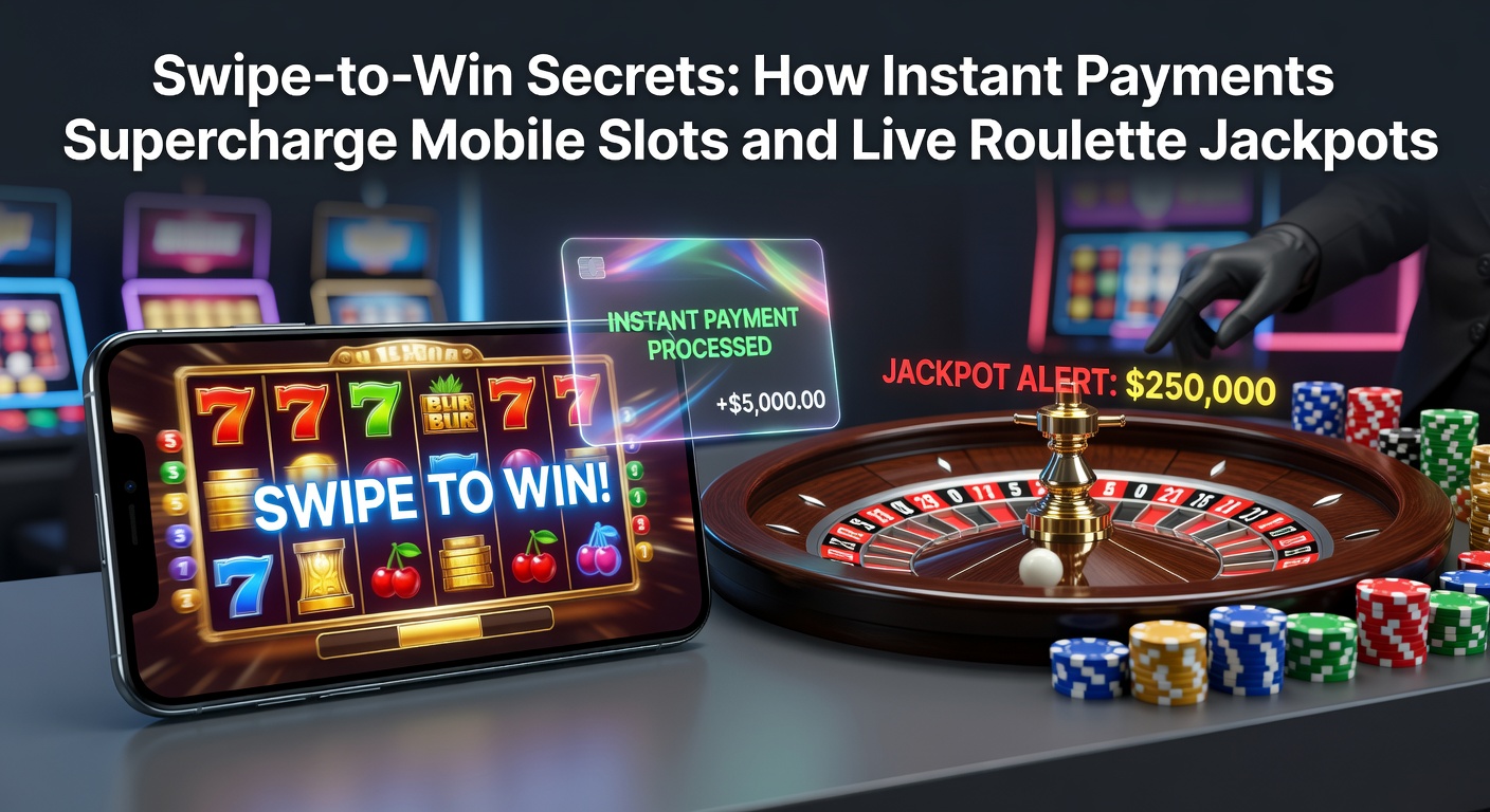 Live-Roulette-Tisch auf Tablet mit Swipe-Geste und Instant-Payment-Bestätigung, Jackpot-Leuchte im Hintergrund